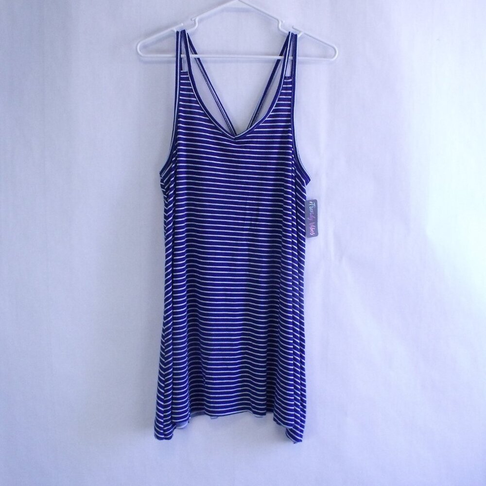 Trendy Vibes Blue Striped Tunic Tank